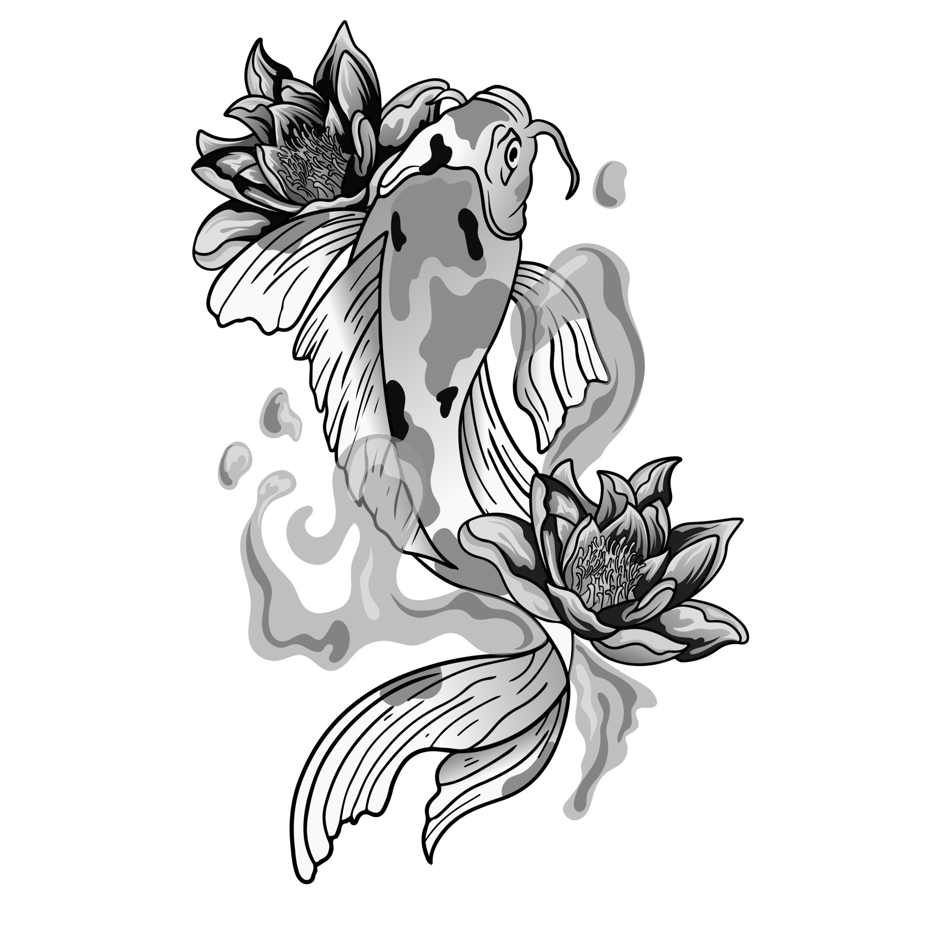 Meaning behind a tattoo 1 koi fish and lotus flowers design  Stop  Stare