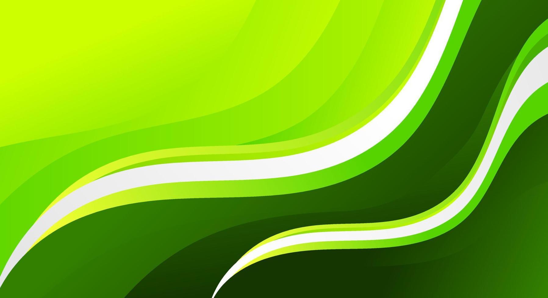 Abstract wave green striped background vector