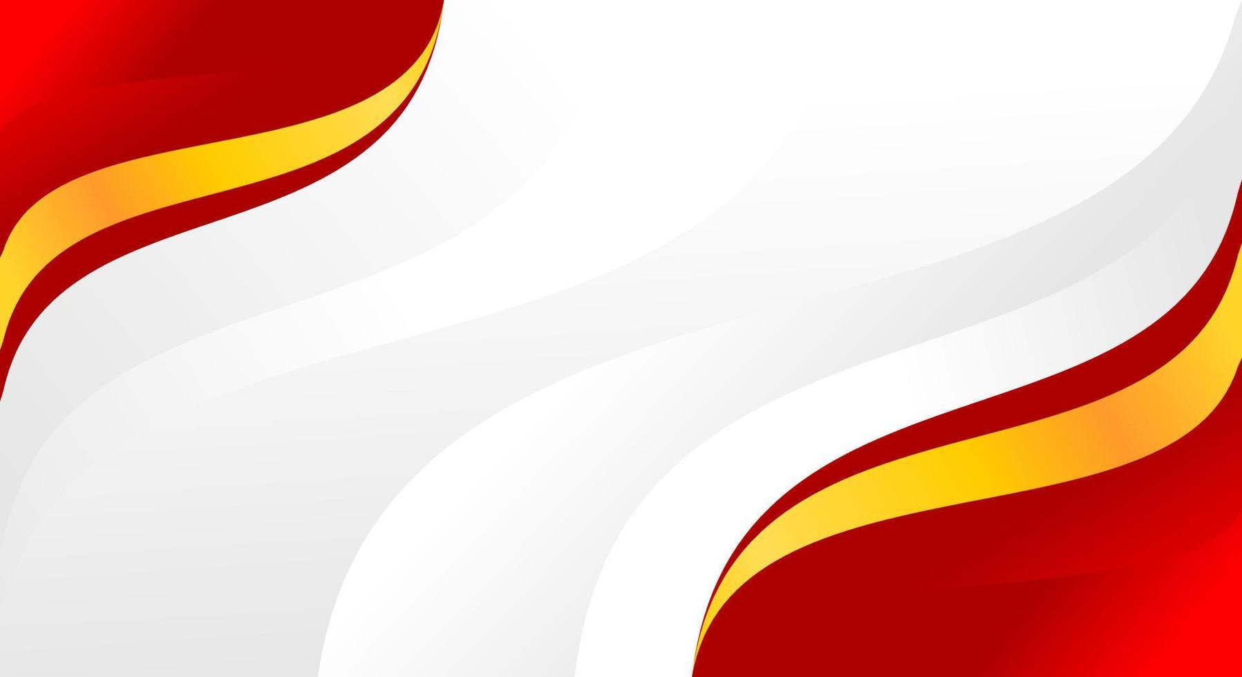 banner de fondo blanco con esquina ondulada roja y naranja vector