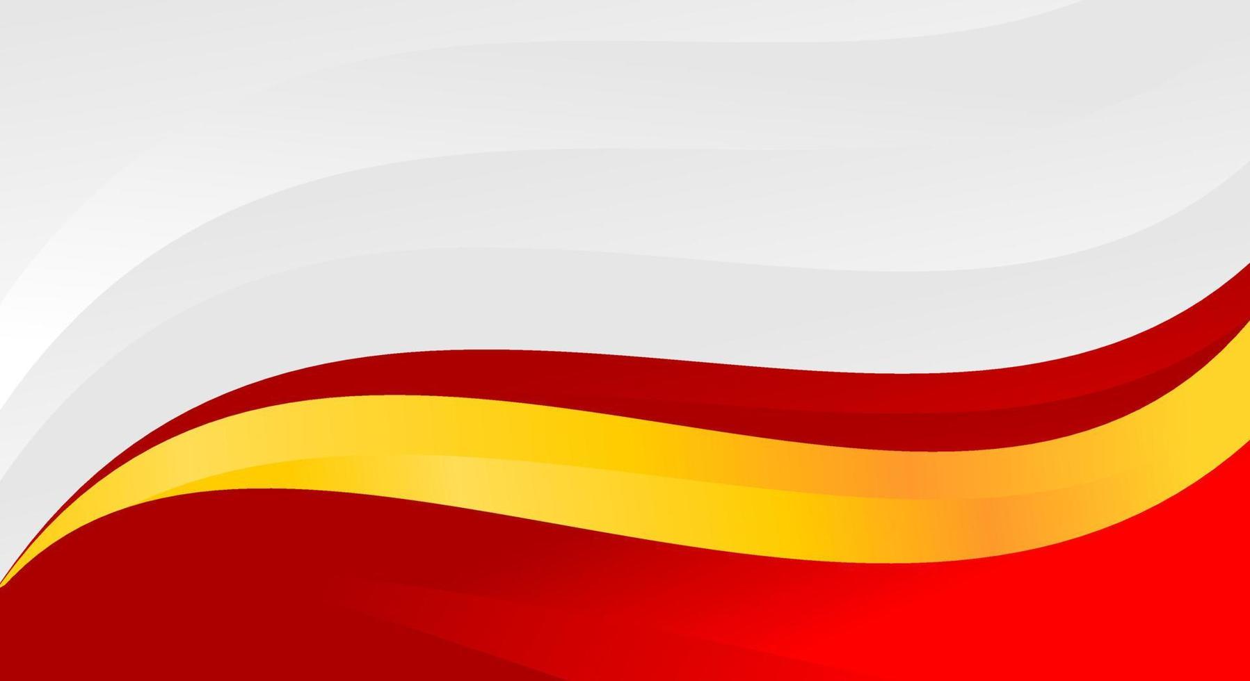 banner de fondo blanco con rojo y naranja ondulado vector