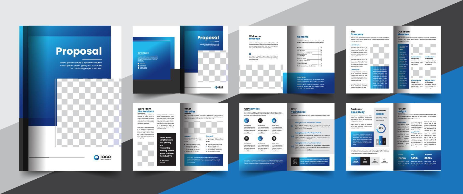 folleto de perfil de empresa corporativa folleto de informe anual diseño de concepto de diseño de propuesta comercial vector