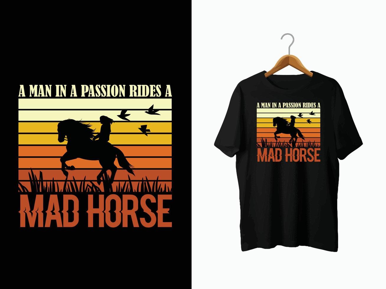 diseño de camiseta de caballo vector