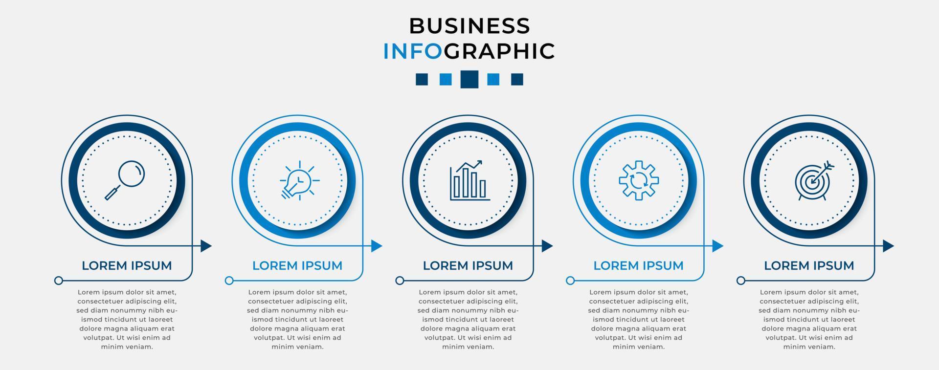 Vector Infographic design business template with icons and 5 options or steps. Can be used for process diagram, presentations, workflow layout, banner, flow chart, info graph