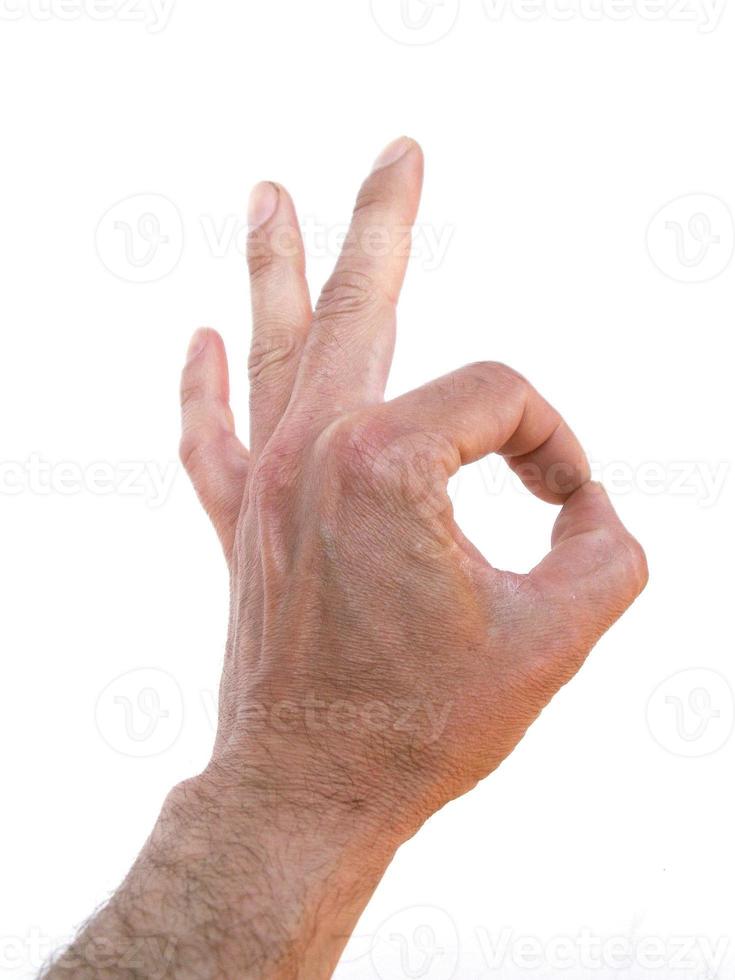 Hand gesture isolated photo