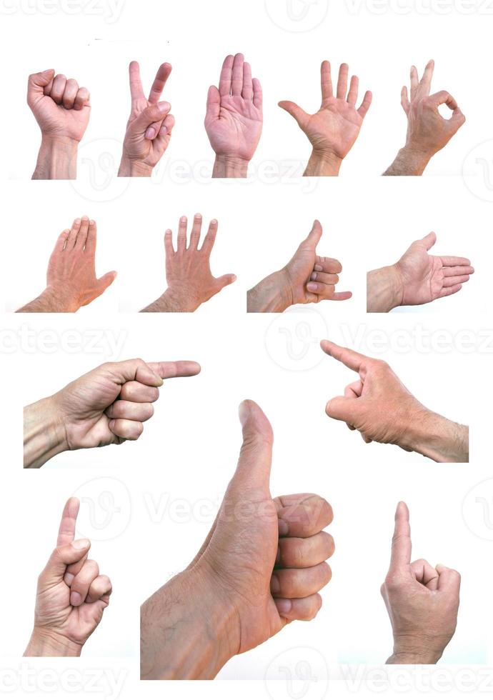 Hand gesture isolated photo