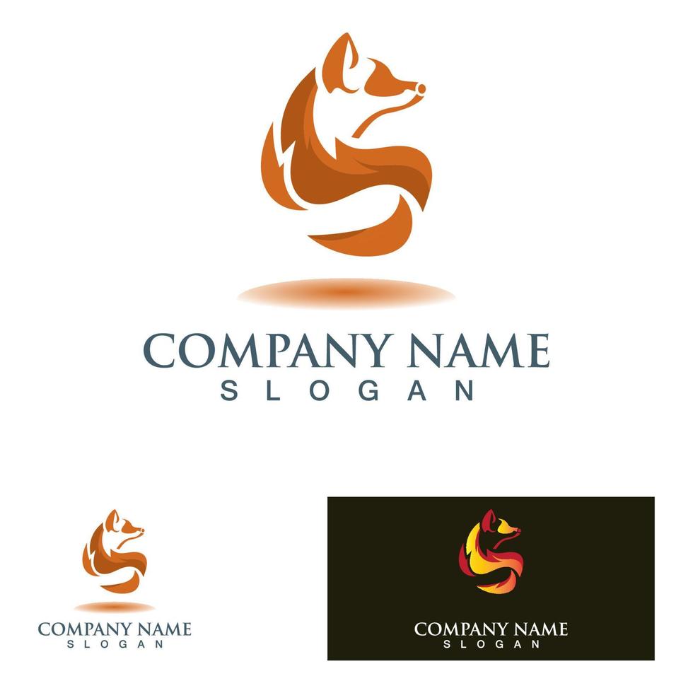 Fox Animal creative logo Template vector design