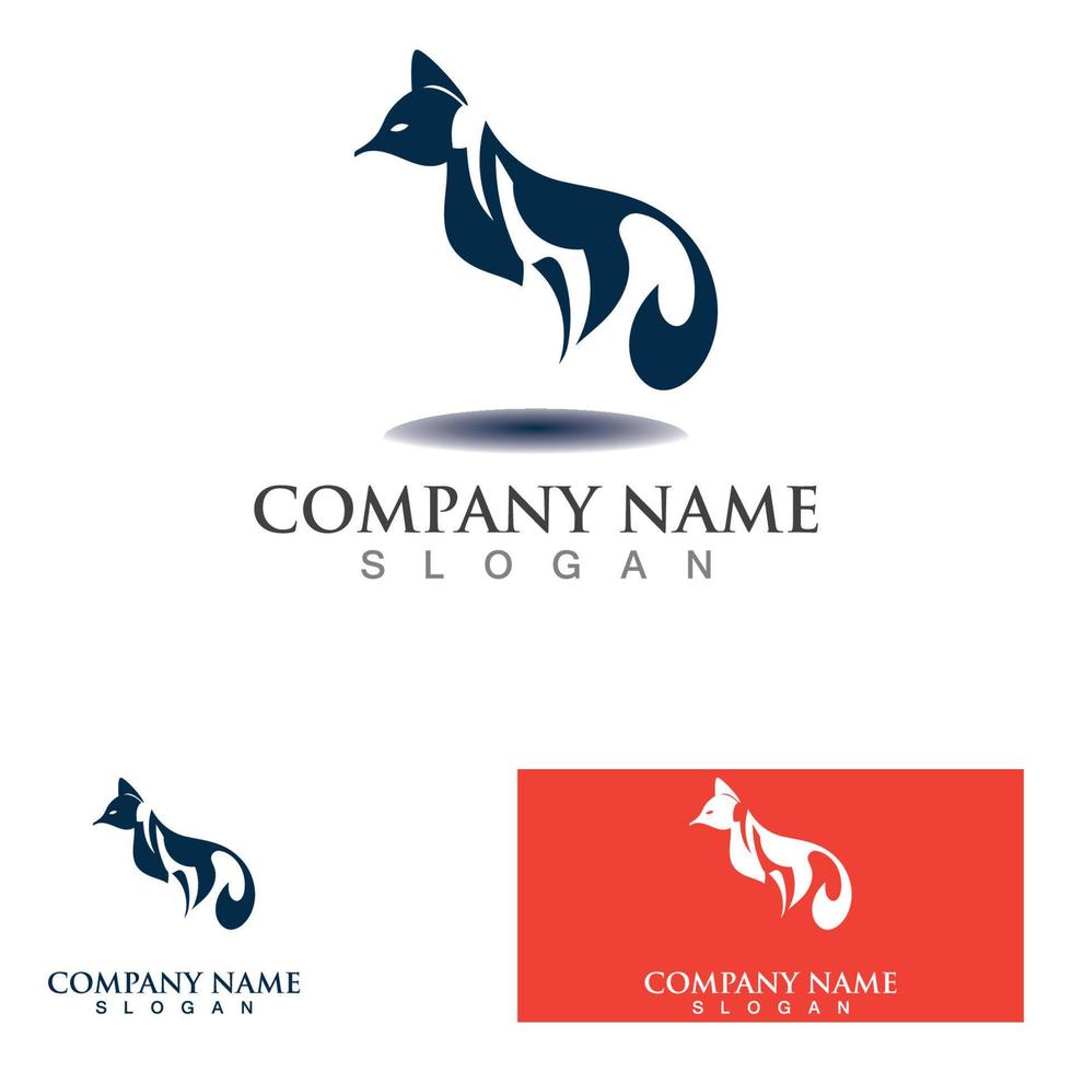 zorro animal creativo logotipo plantilla vector diseño