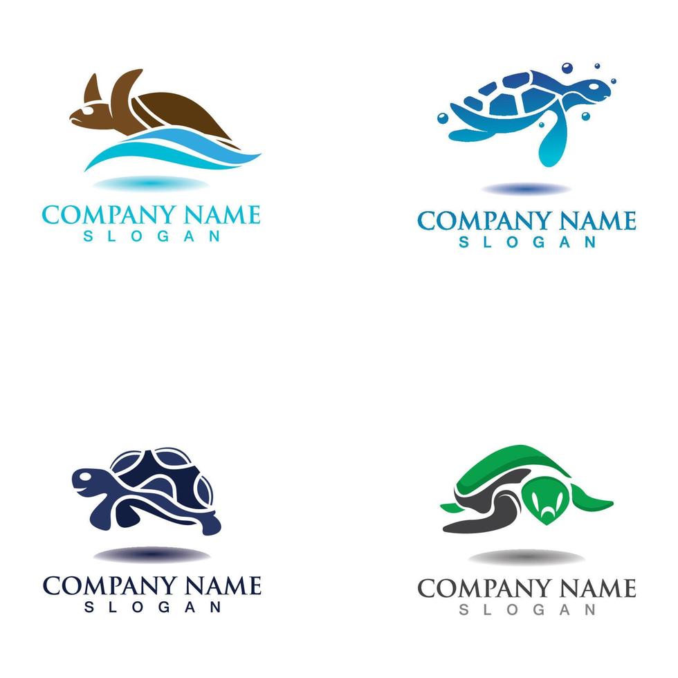 Turtle animal logo image design template vector
