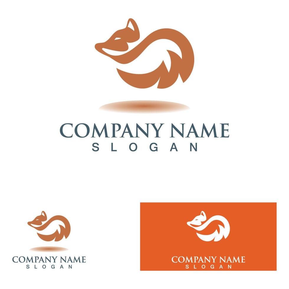 zorro animal creativo logotipo plantilla vector diseño