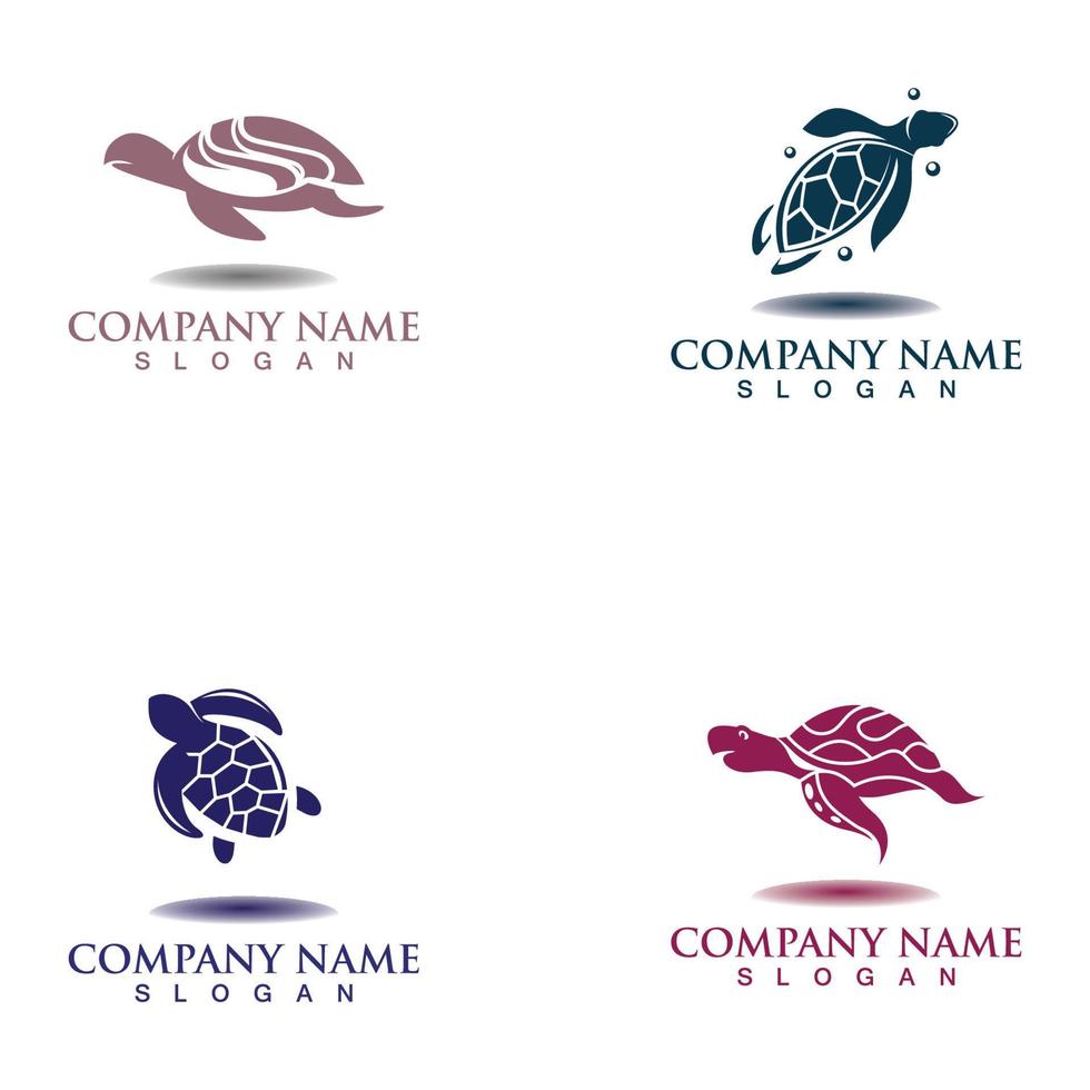 Turtle animal logo image design template vector