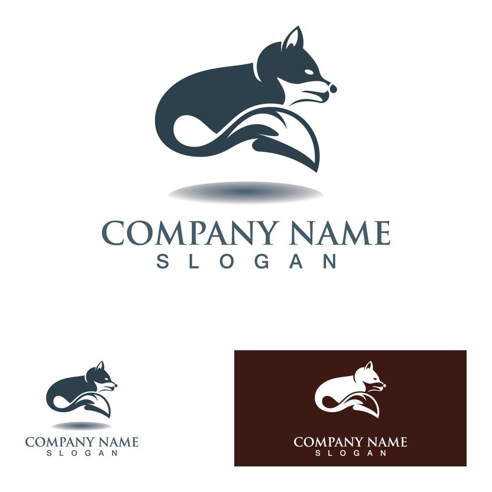 zorro animal creativo logotipo plantilla vector diseño