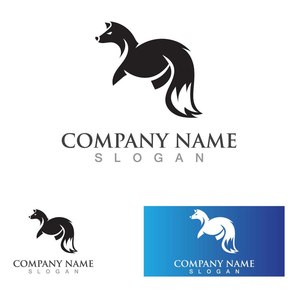 zorro animal creativo logotipo plantilla vector diseño