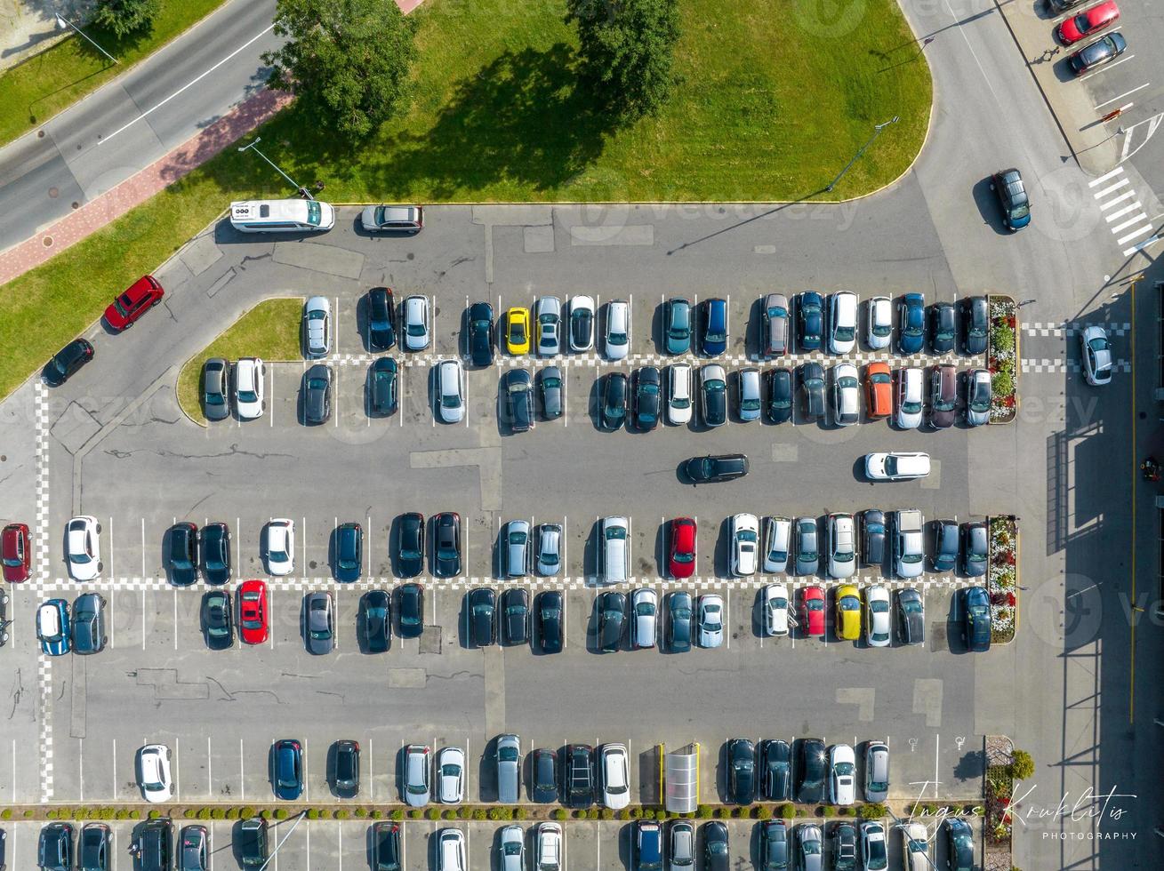 Aerial view of the shopping center SPICE in Riga, Latvia. Largest shopping mall in Latvia. photo