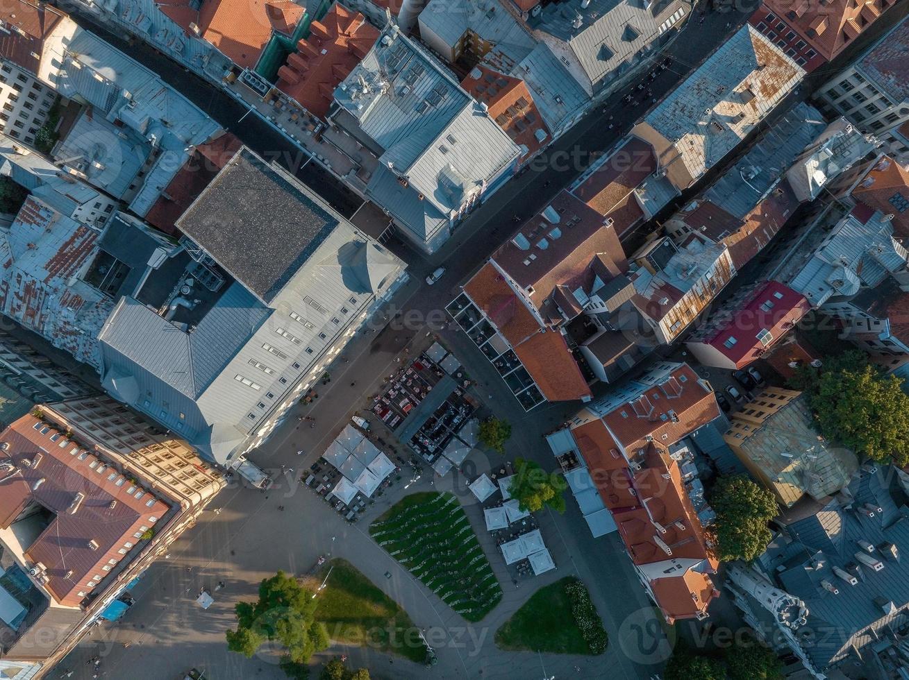 Beautiful aerial view of Riga city, the capital of Latvia. photo