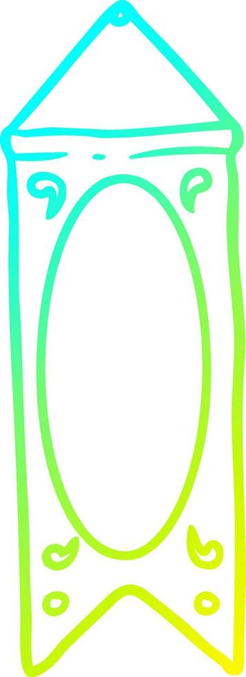 cold gradient line drawing hanging regal banner vector