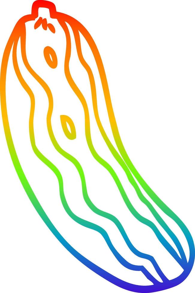 rainbow gradient line drawing cartoon marrow plant vector