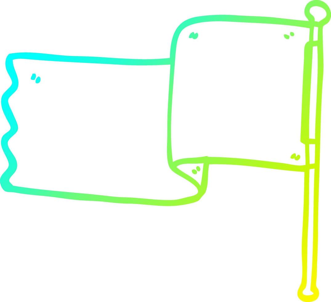 cold gradient line drawing cartoon red flag vector
