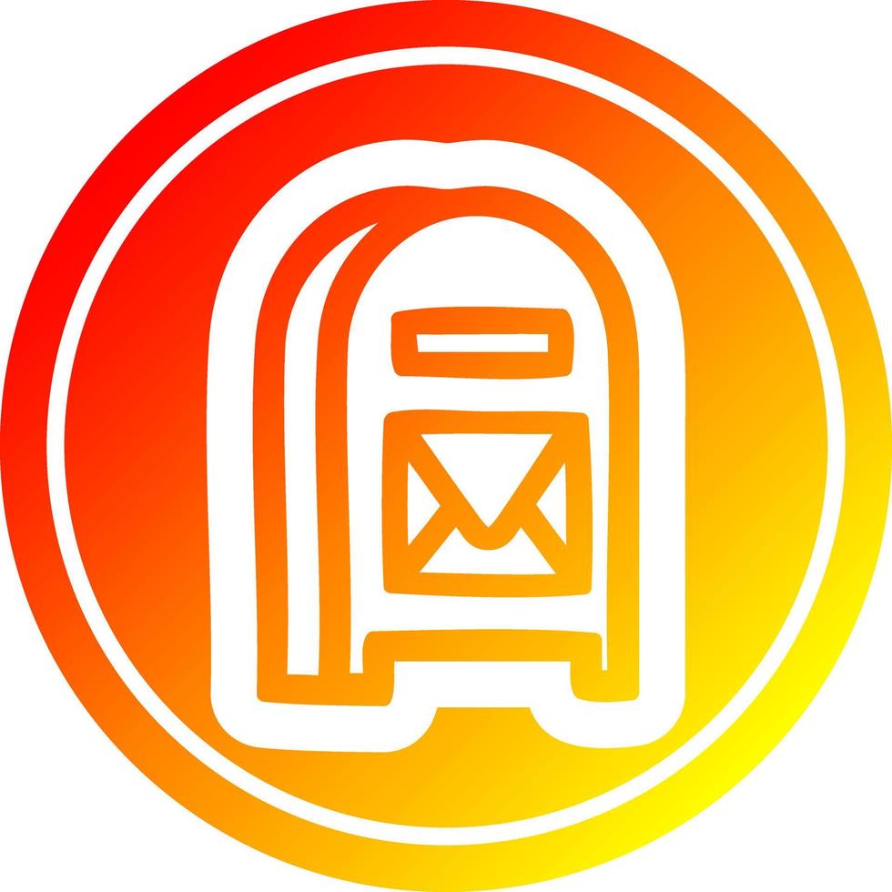 mail box circular in hot gradient spectrum vector