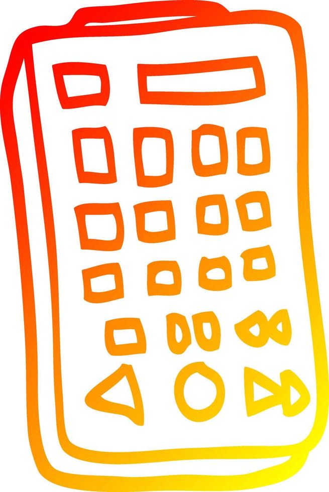 warm gradient line drawing cartoon remote control vector