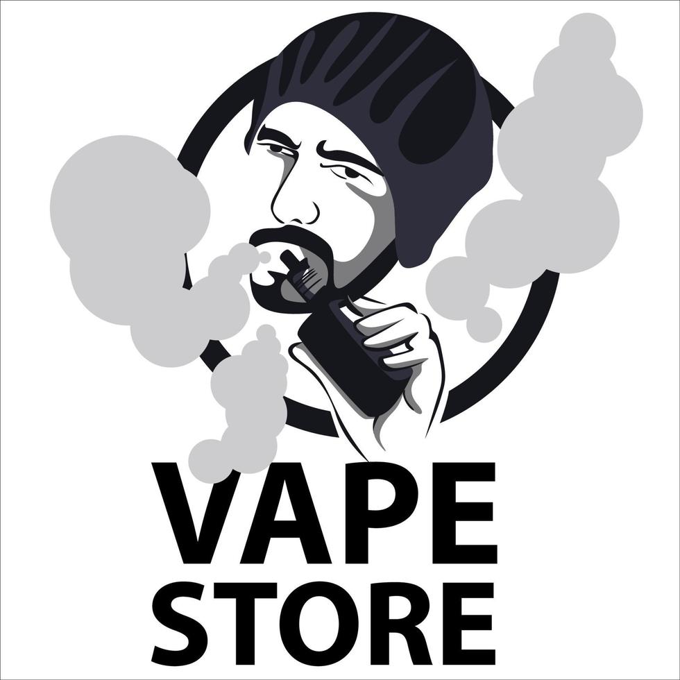 Vape store logo design template vector