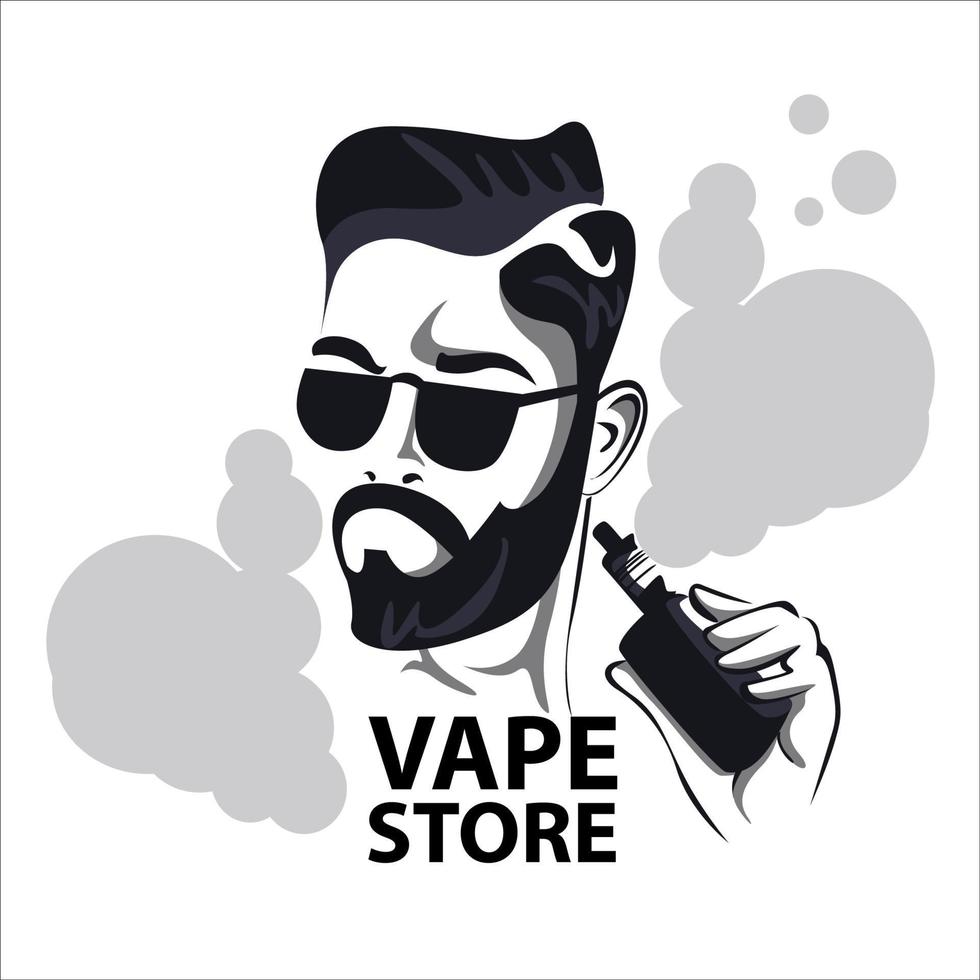 Vape store logo design template vector
