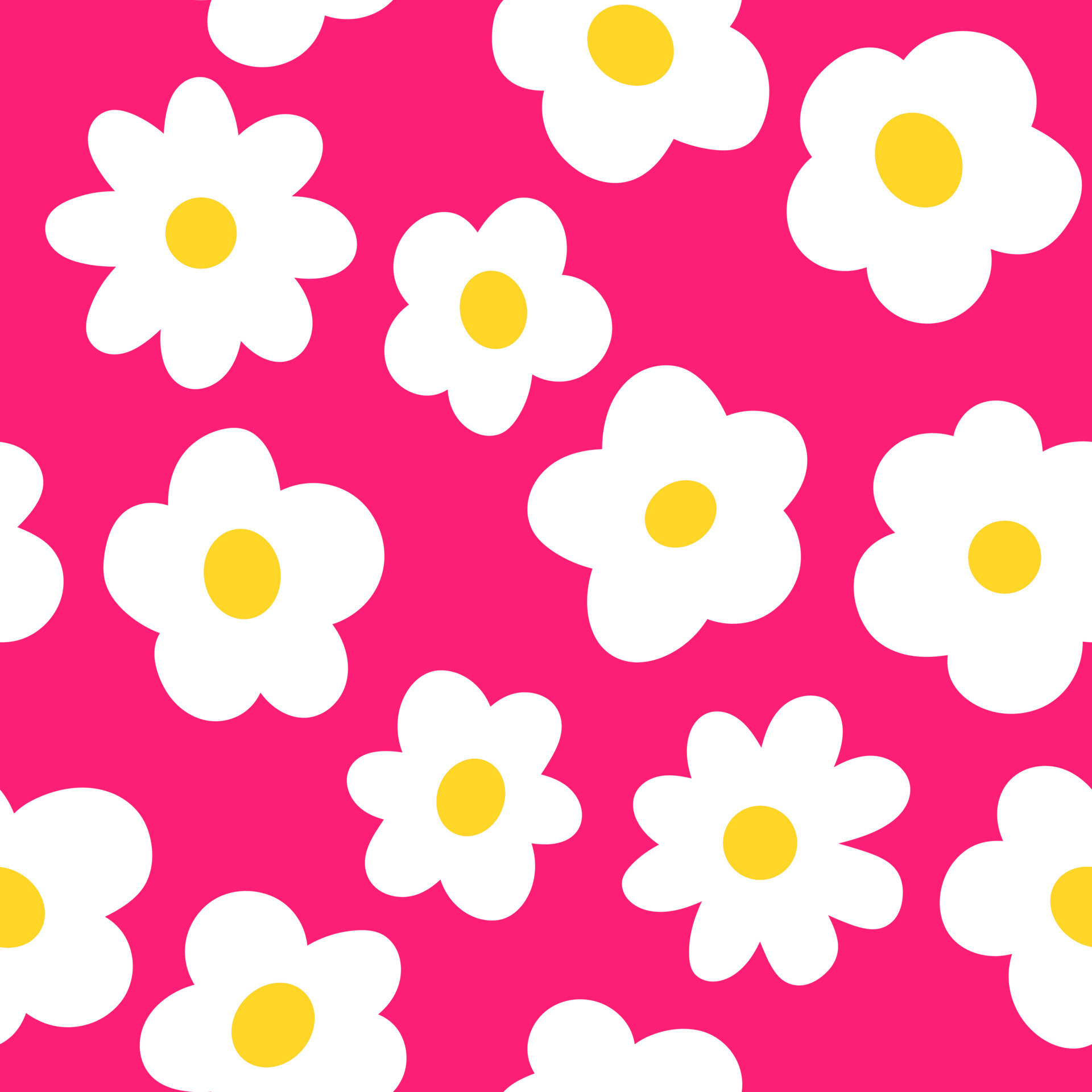 Kids Cartoon Flowers on Magenta Background, Vibrant Colors Vector ...