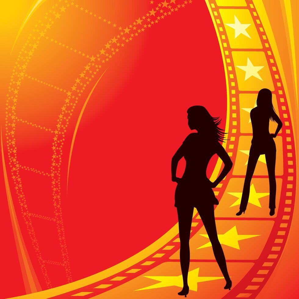 Sexy girls at track to become movie stars vector