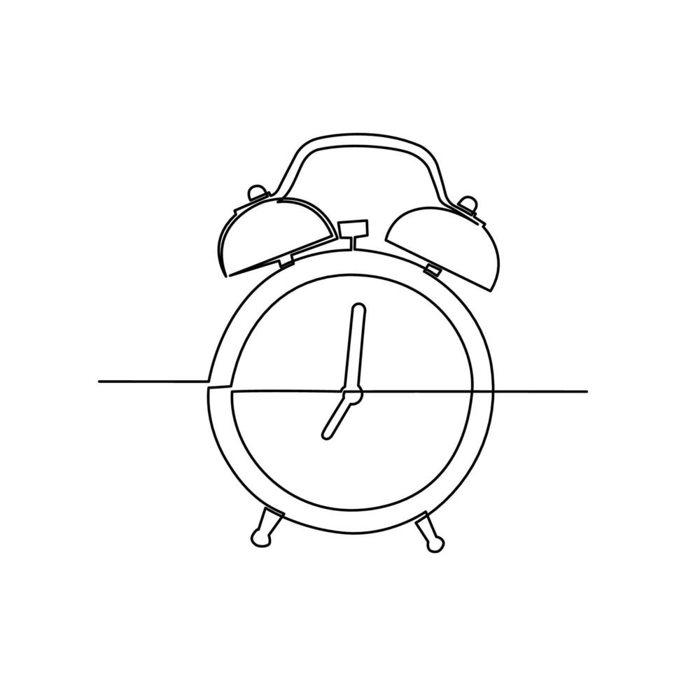 reloj. despertador. icono de despertador. despertador línea continua. ilustración vectorial de reloj. símbolo del reloj vector