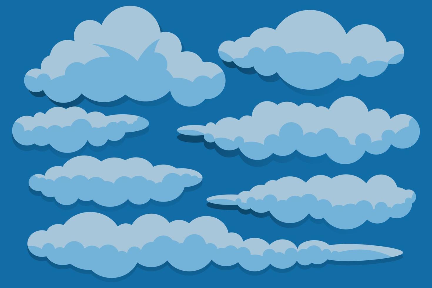 colección de dibujos animados de nubes. ilustración vectorial vector