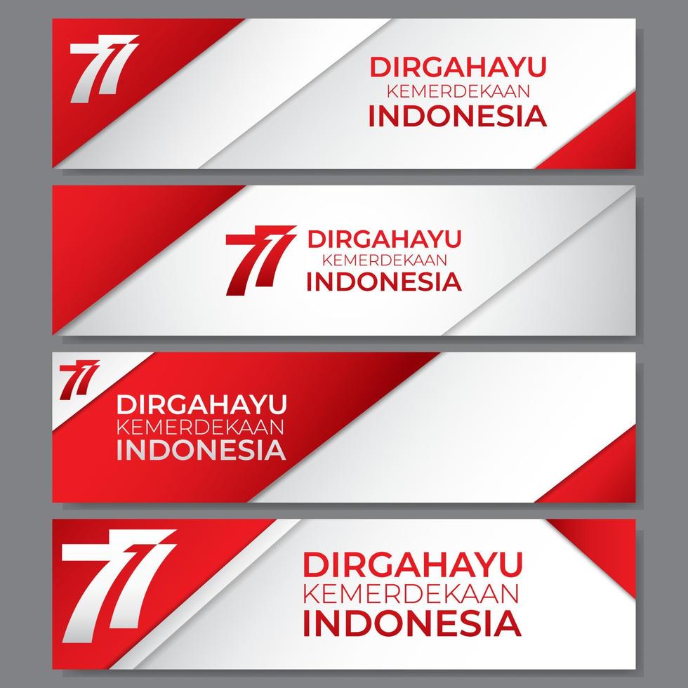 colección de plantillas de banner del 77º día de la independencia de indonesia vector