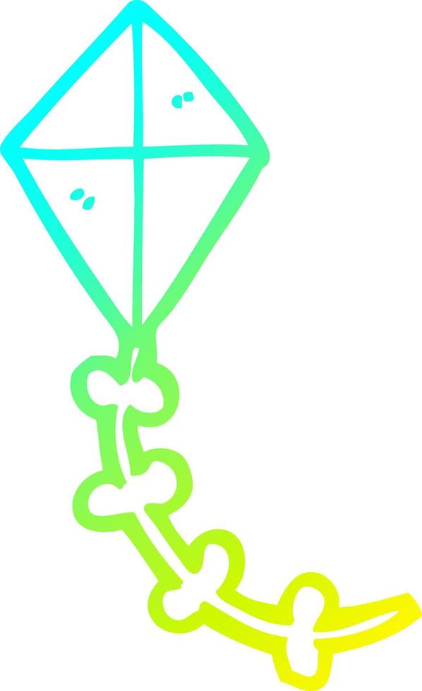 cold gradient line drawing cartoon kite vector