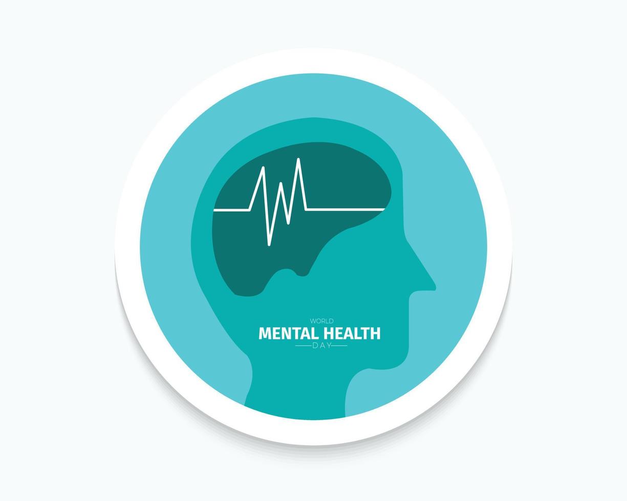 World Mental Health Day Simple Greeting vector