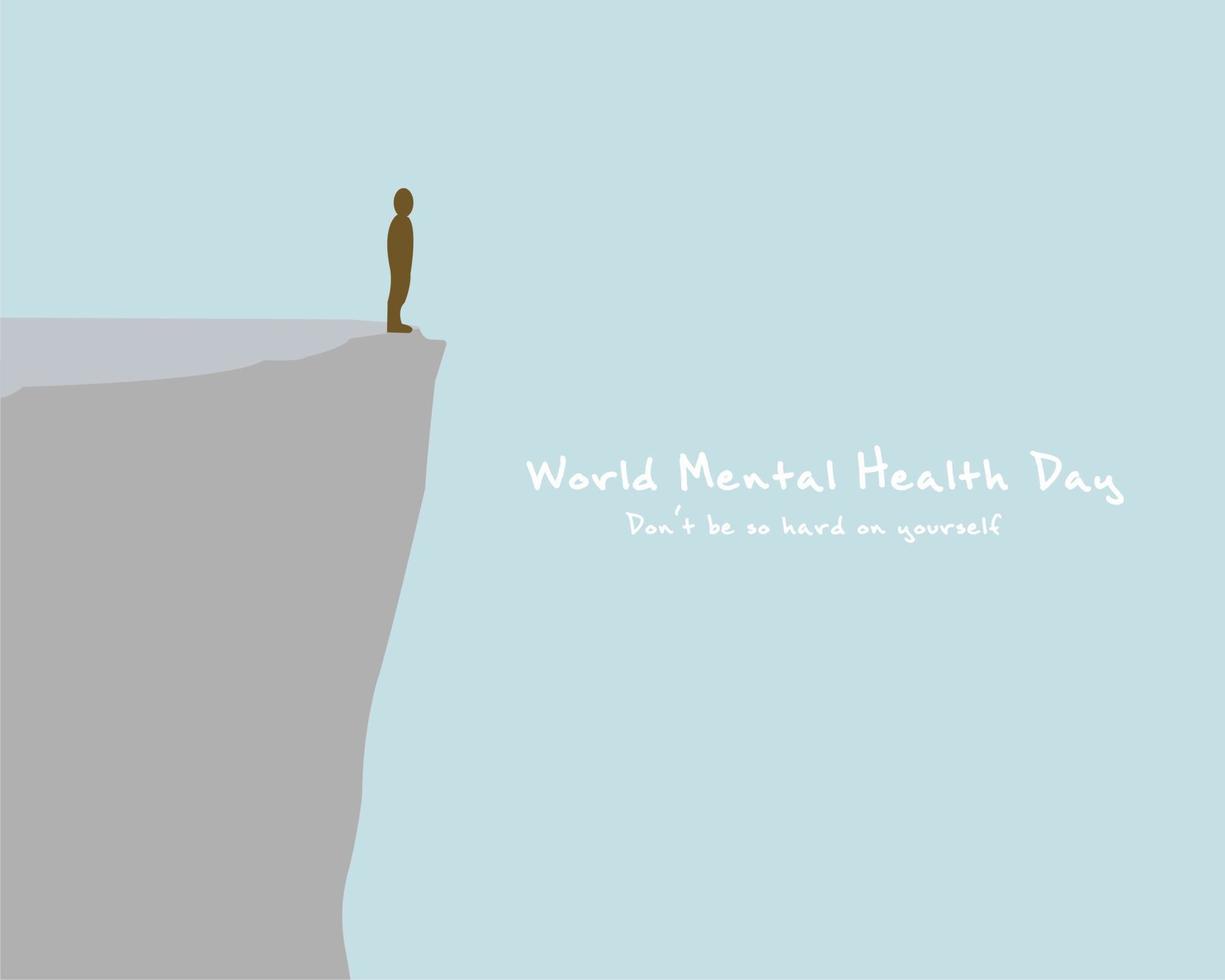 World Mental Health Day Flat Greeting Template vector