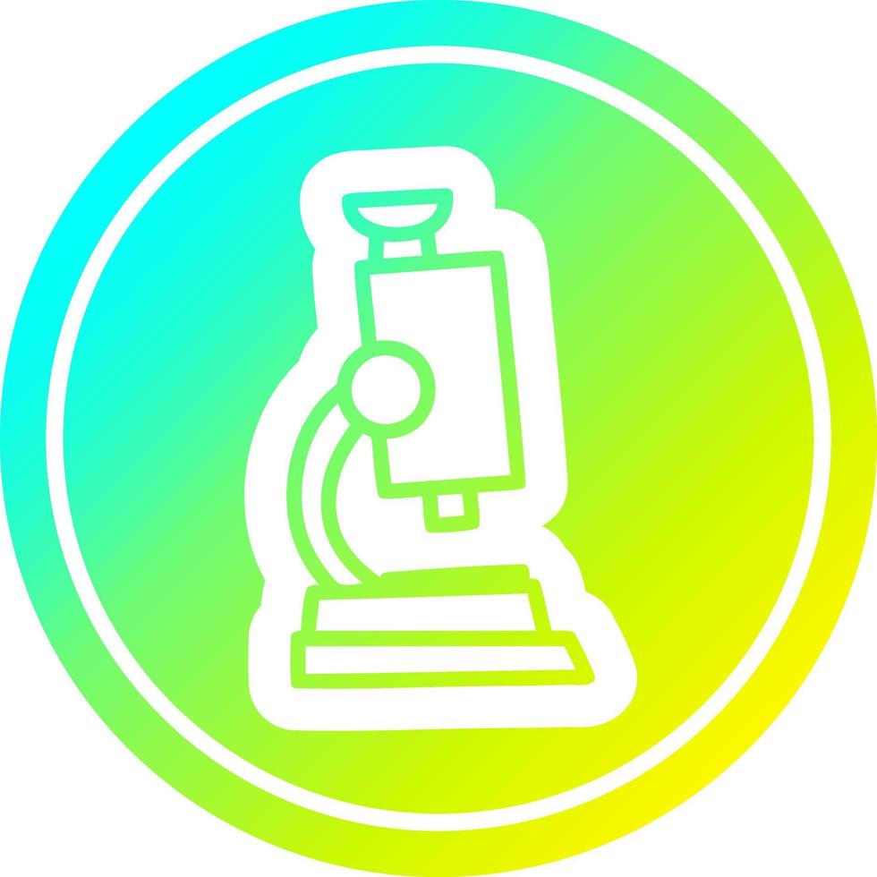 microscope and slide circular in cold gradient spectrum vector
