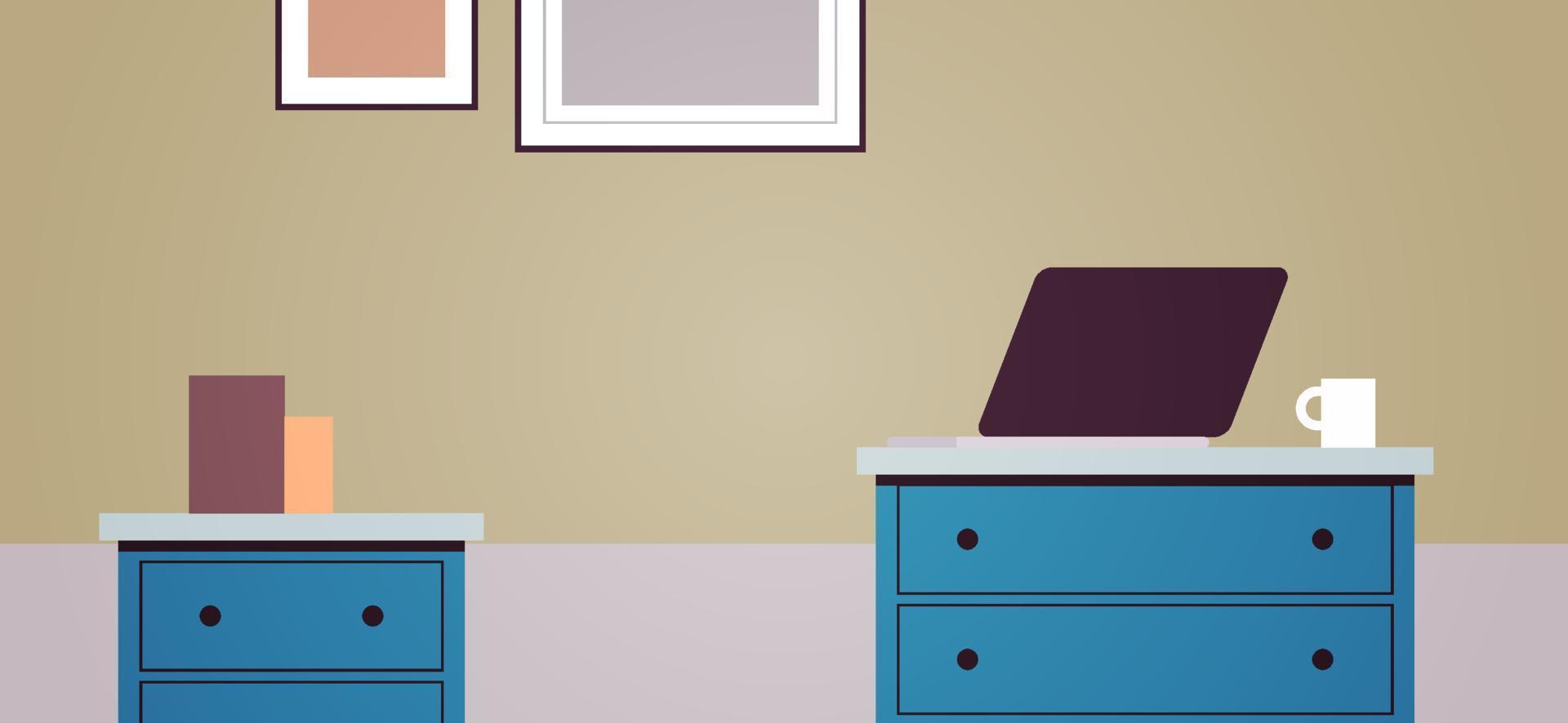 Room interior empty no people home modern apartment design flat horizontal flat vector illustration.