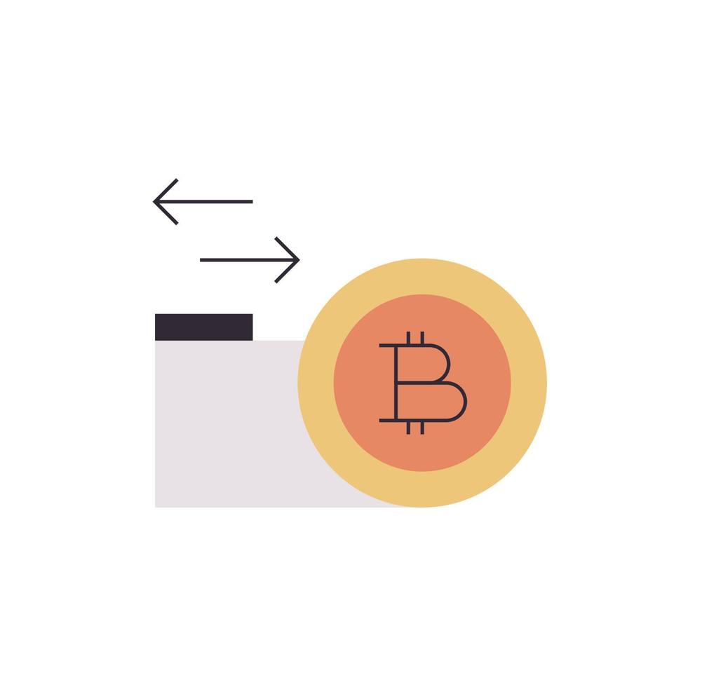 Coin wallet and cryptocurrency finance technology flat vector illustration.