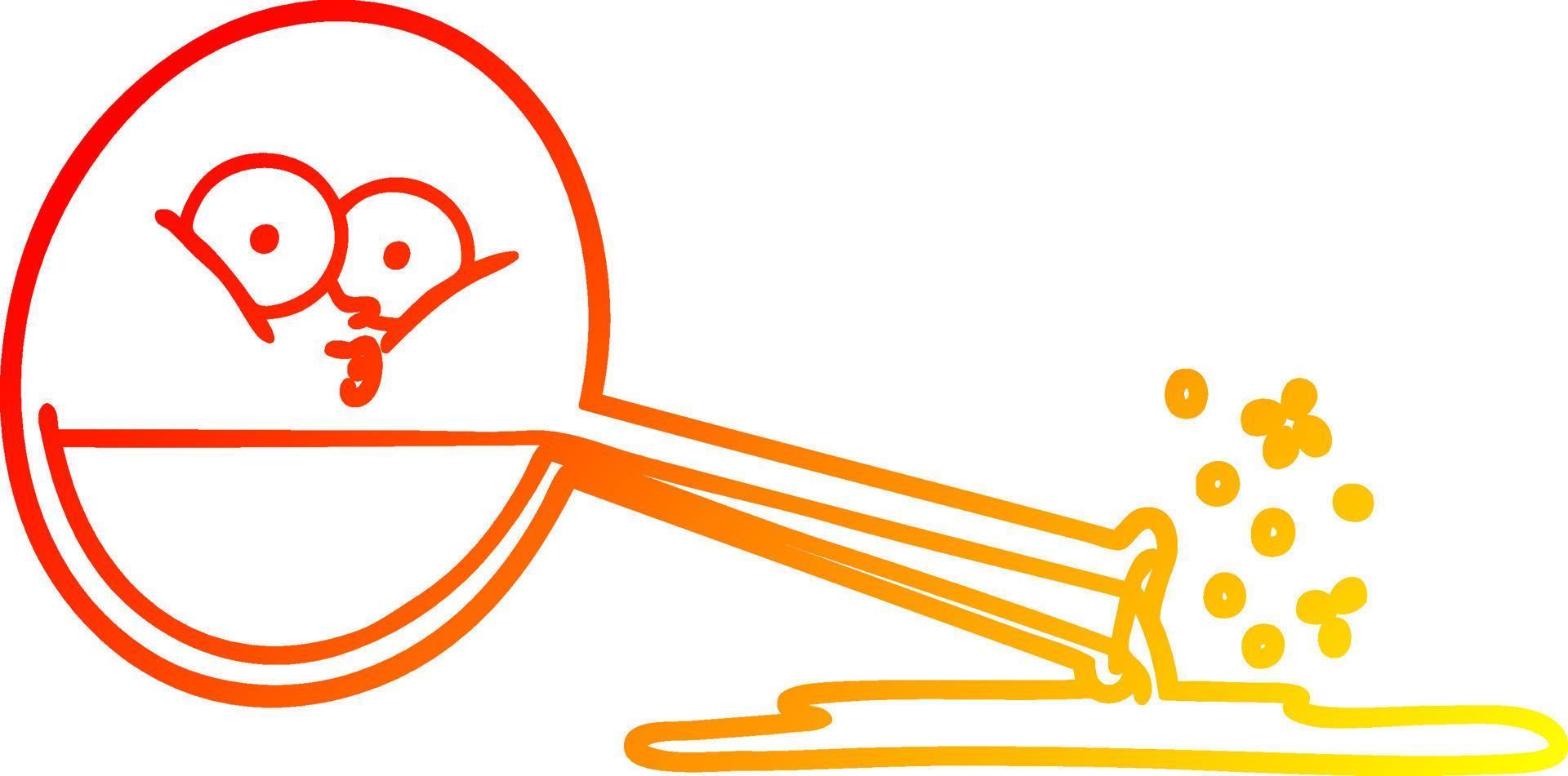 warm gradient line drawing cartoon spilled chemicals vector