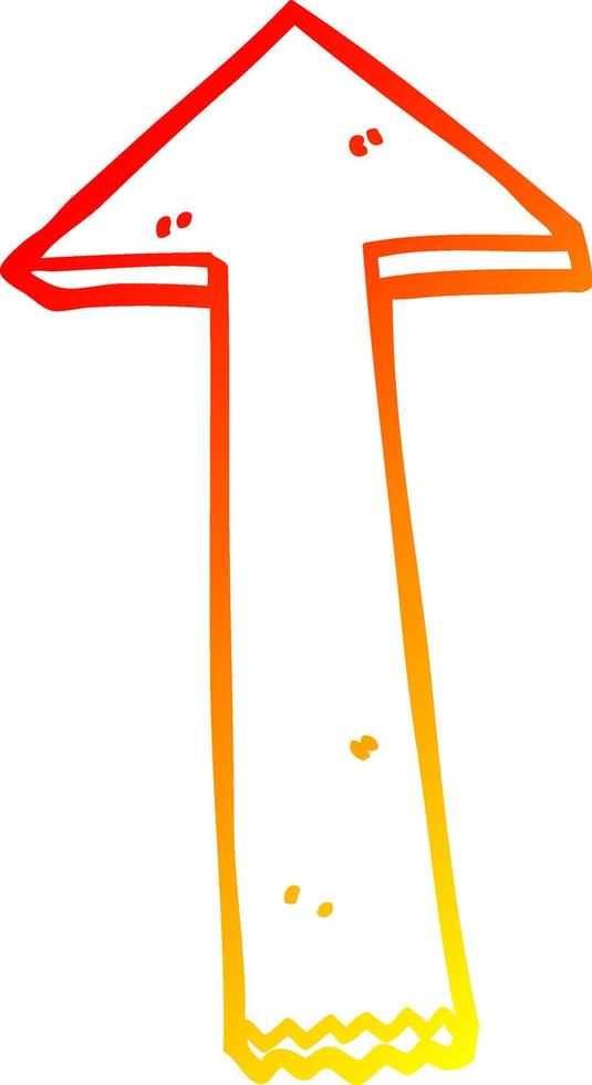 warm gradient line drawing cartoon pointing arrow vector