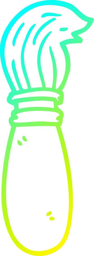 cold gradient line drawing cartoon paint brush vector