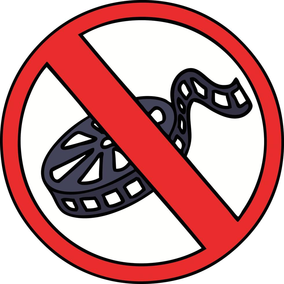 cute cartoon no movies allowed sign vector