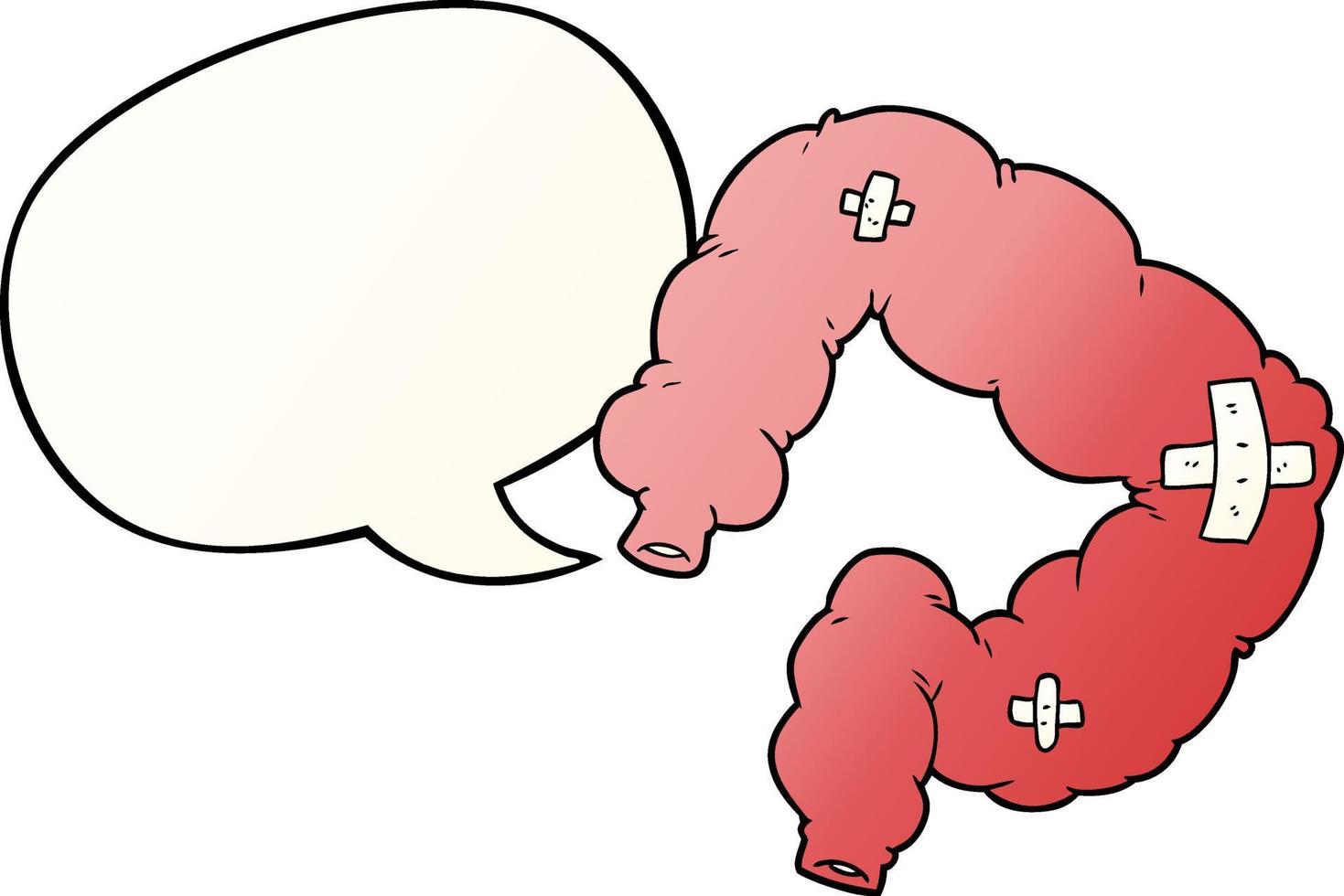 cartoon colon and speech bubble in smooth gradient style vector