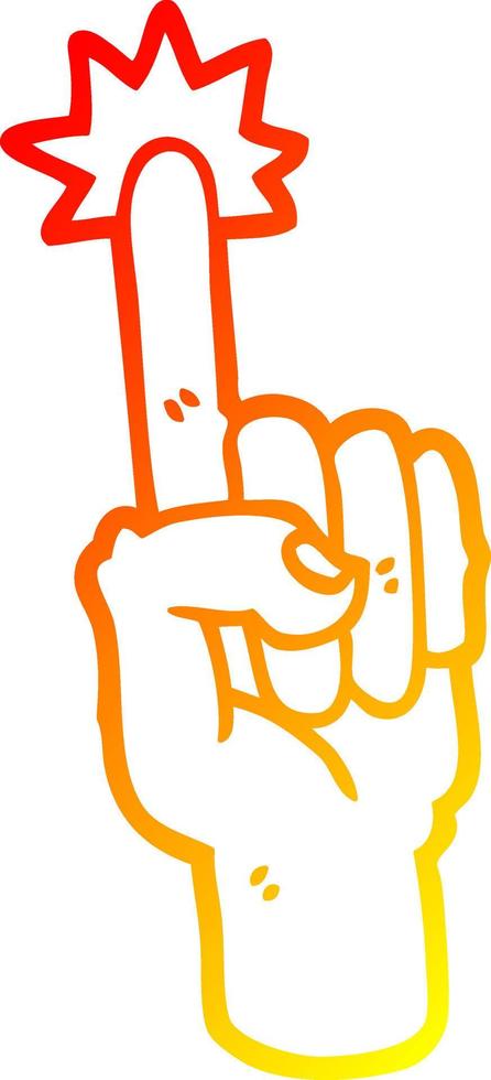 warm gradient line drawing cartoon pointing finger vector