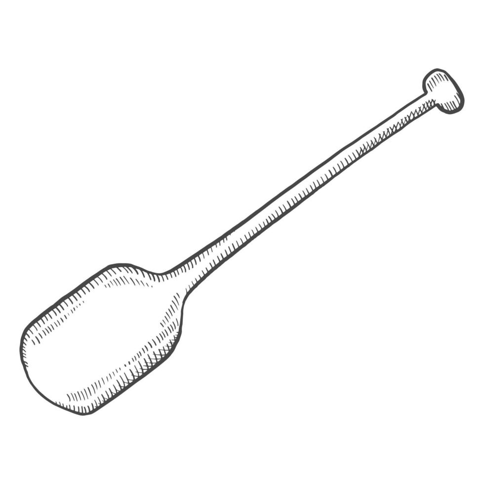 fishing paddle isolated doodle hand drawn sketch with outline style vector