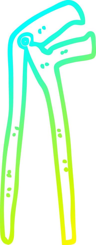 cold gradient line drawing cartoon plumbers wrench vector