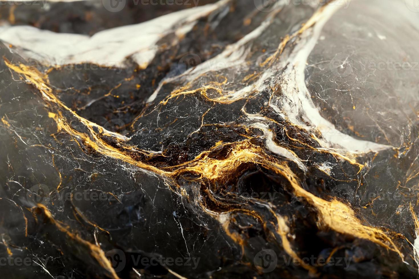 Abstract golden painting on marble photo