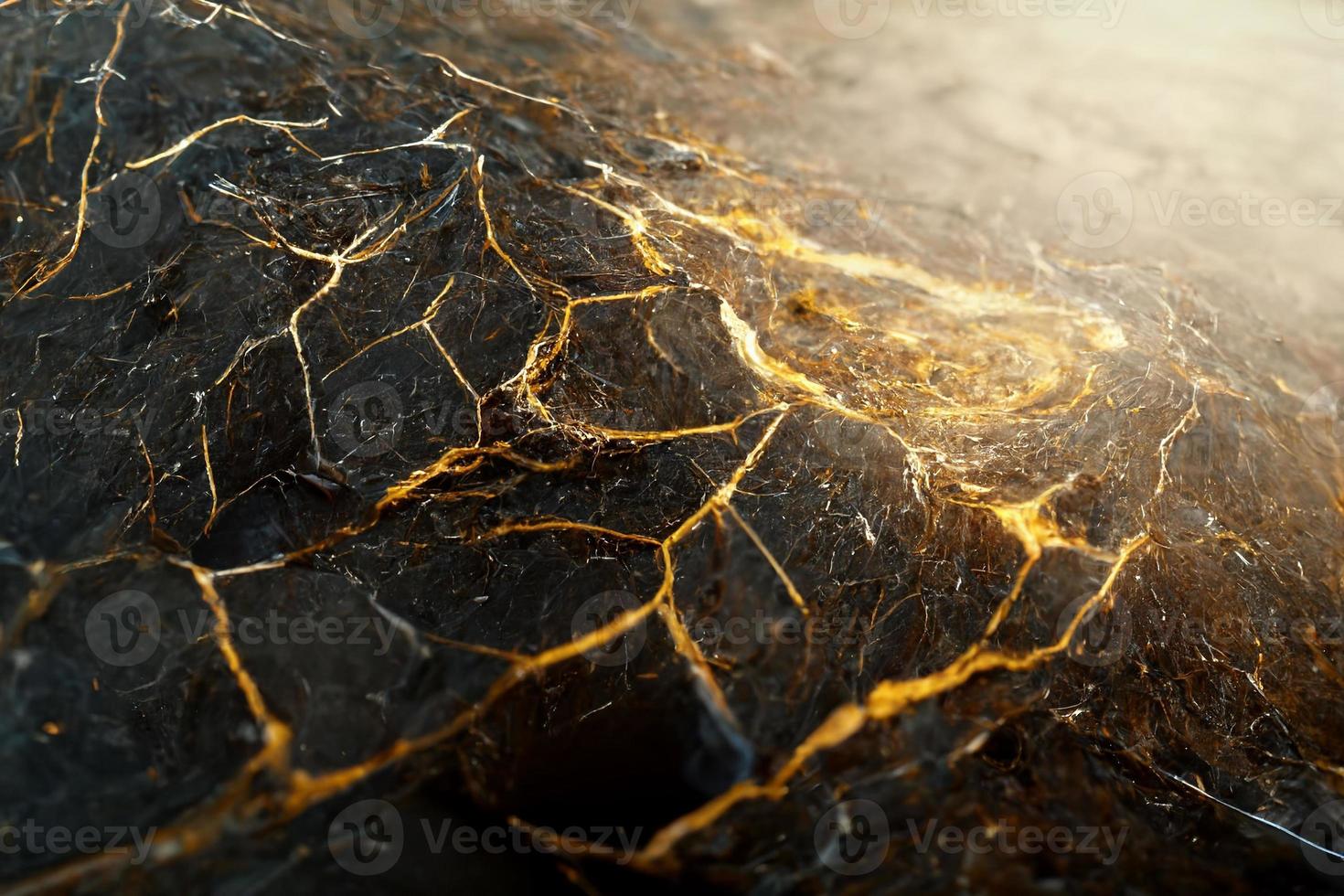 Abstract golden painting on marble photo