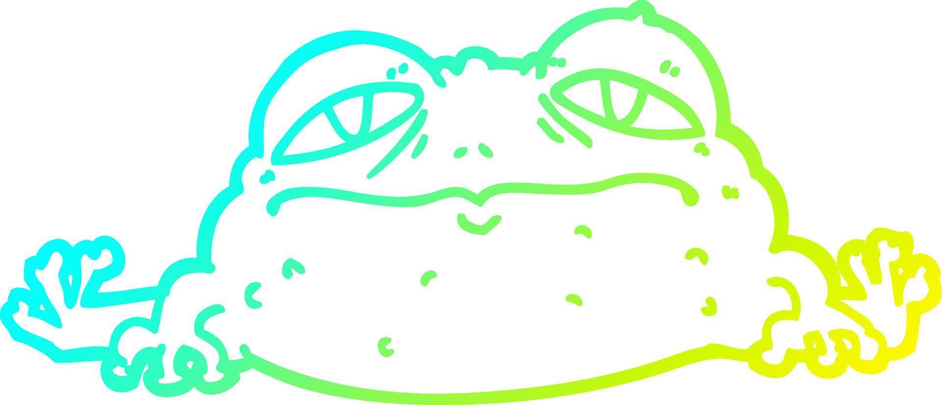 cold gradient line drawing cartoon ugly frog vector