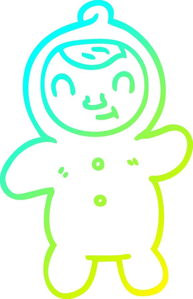 cold gradient line drawing cartoon human baby vector