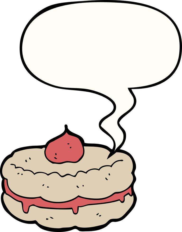 cartoon biscuit and speech bubble vector