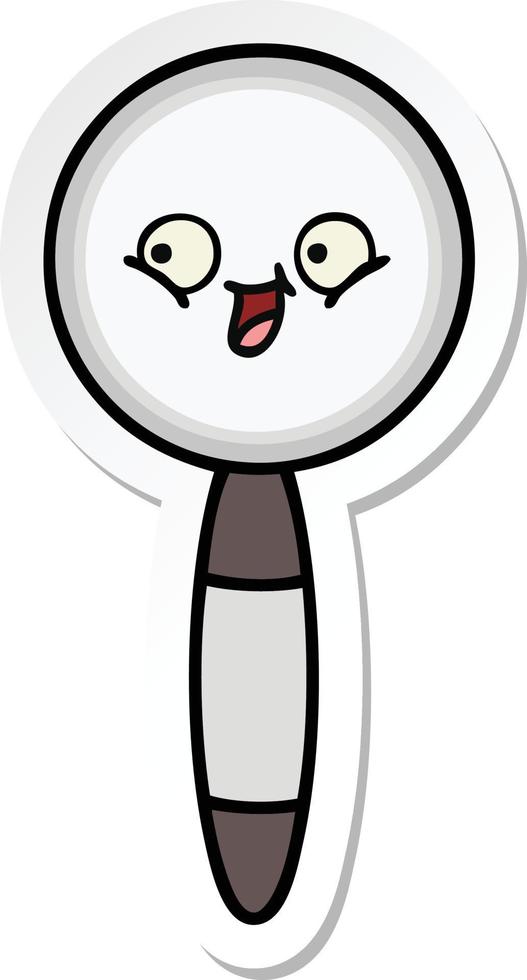 sticker of a cute cartoon magnifying glass vector